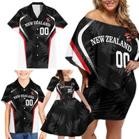Custom New Zealand Silver Fern Softball Family Matching Off Shoulder Short Dress and Hawaiian Shirt Go Aotearoa LT14 - Polynesian Pride