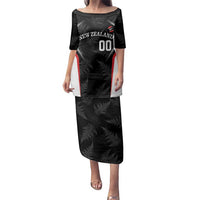 Custom New Zealand Silver Fern Softball Family Matching Puletasi and Hawaiian Shirt Go Aotearoa LT14 Mom's Dress Black - Polynesian Pride