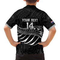Custom Aotearoa Ice Hockey Family Matching Off Shoulder Short Dress and Hawaiian Shirt NZ Tiki Mascot - Maori Pattern LT14 - Polynesian Pride