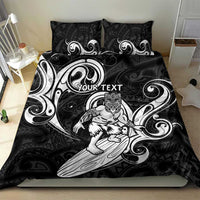 Personalised New Zealand Surfing Bedding Set Aotearoa Maori Tiki Haka LT14 - Polynesian Pride