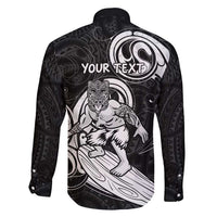 Personalised New Zealand Surfing Family Matching Short Sleeve Bodycon Dress and Hawaiian Shirt Aotearoa Maori Tiki Haka LT14 - Polynesian Pride