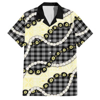 Black Palaka Hawaii Family Matching Long Sleeve Bodycon Dress and Hawaiian Shirt Kukui Nut Pikake Lei Hawaiian Tapa Pattern LT14 Dad's Shirt - Short Sleeve Black - Polynesian Pride