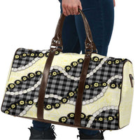 Black Palaka Hawaii Travel Bag Kukui Nut Pikake Lei Hawaiian Tapa Pattern - Polynesian Pride