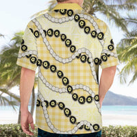Yellow Palaka Hawaii Hawaiian Shirt Kukui Nut Pikake Lei Hawaiian Tapa Pattern - Polynesian Pride