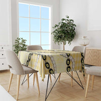 Yellow Palaka Hawaii Tablecloth Kukui Nut Pikake Lei Hawaiian Tapa Pattern - Polynesian Pride