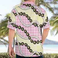 Pink Palaka Hawaii Hawaiian Shirt Kukui Nut Pikake Lei Hawaiian Tapa Pattern - Polynesian Pride