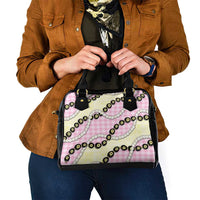 Pink Palaka Hawaii Shoulder Handbag Kukui Nut Pikake Lei Hawaiian Tapa Pattern - Polynesian Pride