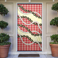 Red Palaka Hawaii Door Cover Kukui Nut Pikake Lei Hawaiian Tapa Pattern LT14 Red - Polynesian Pride