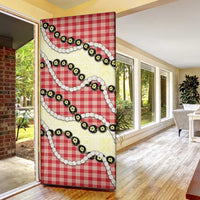 Red Palaka Hawaii Door Cover Kukui Nut Pikake Lei Hawaiian Tapa Pattern LT14 - Polynesian Pride