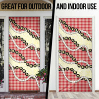 Red Palaka Hawaii Door Cover Kukui Nut Pikake Lei Hawaiian Tapa Pattern LT14 - Polynesian Pride