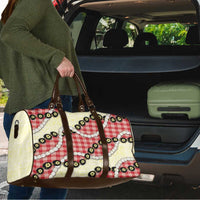 Red Palaka Hawaii Travel Bag Kukui Nut Pikake Lei Hawaiian Tapa Pattern - Polynesian Pride