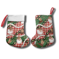 Cowboy Hawaii Mele Kalikimaka Christmas Stocking Paniolo Kukui Nut Pikake Lei Red Version LT14 - Polynesian Pride