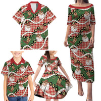 Cowboy Hawaii Mele Kalikimaka Family Matching Puletasi and Hawaiian Shirt Paniolo Kukui Nut Pikake Lei Red Version LT14 - Polynesian Pride