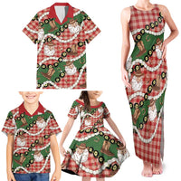 Cowboy Hawaii Mele Kalikimaka Family Matching Tank Maxi Dress and Hawaiian Shirt Paniolo Kukui Nut Pikake Lei Red Version LT14 - Polynesian Pride