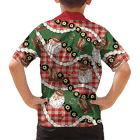 Cowboy Hawaii Mele Kalikimaka Kid Hawaiian Shirt Paniolo Kukui Nut Pikake Lei Red Version - Polynesian Pride