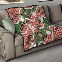 Cowboy Hawaii Mele Kalikimaka Quilt Paniolo Kukui Nut Pikake Lei Red Version LT14 - Polynesian Pride