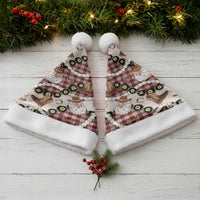 Cowboy Hawaii Mele Kalikimaka Christmas Santa Hat Paniolo Kukui Nut Pikake Lei Burgundy Version - Polynesian Pride