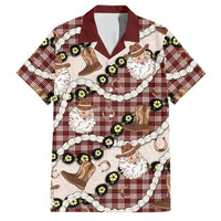 Cowboy Hawaii Mele Kalikimaka Family Matching Puletasi and Hawaiian Shirt Paniolo Kukui Nut Pikake Lei Burgundy Version LT14 Dad's Shirt - Short Sleeve Burgundy - Polynesian Pride