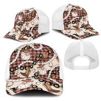 Cowboy Hawaii Mele Kalikimaka Mesh Trucker Cap Paniolo Kukui Nut Pikake Lei Burgundy Version - Polynesian Pride