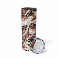 Cowboy Hawaii Mele Kalikimaka Skinny Tumbler Paniolo Kukui Nut Pikake Lei Burgundy Version LT14 - Polynesian Pride
