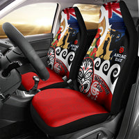 New Zealand Waitangi And ANZAC Day Car Seat Cover Aotearoa Maori Tiki With Last Post