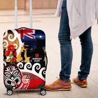 New Zealand Waitangi And ANZAC Day Luggage Cover Aotearoa Maori Tiki With Last Post
