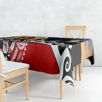 New Zealand Waitangi And ANZAC Day Tablecloth Aotearoa Maori Tiki With Last Post
