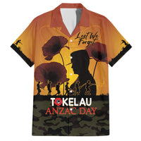 Tokelau ANZAC Day Family Matching Short Sleeve Bodycon Dress and Hawaiian Shirt Camouflage With Poppies Lest We Forget LT14 Dad's Shirt - Short Sleeve Yellow - Polynesian Pride