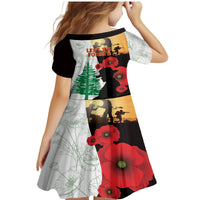 Norfolk Island ANZAC Day Family Matching Mermaid Dress and Hawaiian Shirt Pine Tree With Poppies Lest We Forget LT14 - Polynesian Pride