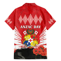 Tonga ANZAC Day Family Matching Mermaid Dress and Hawaiian Shirt Camouflage With Poppies Lest We Forget LT14 - Polynesian Pride