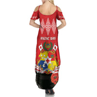 Tonga ANZAC Day Summer Maxi Dress Camouflage With Poppies Lest We Forget LT14 - Polynesian Pride