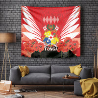 Tonga ANZAC Day Tapestry Camouflage With Poppies Lest We Forget LT14 - Polynesian Pride
