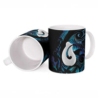 Hei Matau New Zealand Matariki Ceramic Mug NZ Fish Hook Maori Art