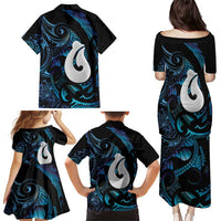 Hei Matau New Zealand Matariki Family Matching Puletasi and Hawaiian Shirt NZ Fish Hook Maori Art LT14 - Polynesian Pride