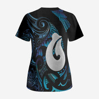 Hei Matau New Zealand Matariki Scrub Top NZ Fish Hook Maori Art