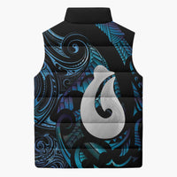 Hei Matau New Zealand Matariki Sleeveless Puffer Jacket NZ Fish Hook Maori Art