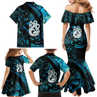 Manaia New Zealand Matariki Family Matching Mermaid Dress and Hawaiian Shirt NZ Paua Shell Maori Art LT14 - Polynesian Pride