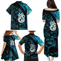 Manaia New Zealand Matariki Family Matching Puletasi and Hawaiian Shirt NZ Paua Shell Maori Art LT14 - Polynesian Pride