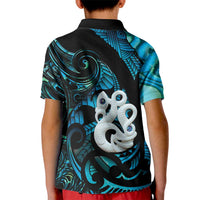 Manaia New Zealand Matariki Kid Polo Shirt NZ Paua Shell Maori Art
