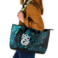Manaia New Zealand Matariki Leather Tote Bag NZ Paua Shell Maori Art
