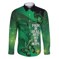 Personalised World Mental Health Awareness Month Family Matching Off The Shoulder Long Sleeve Dress and Hawaiian Shirt Warriors Brave Strong Galaxy Vibes LT14 Dad's Shirt - Long Sleeve Green - Polynesian Pride