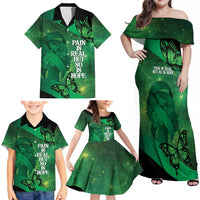 Personalised World Mental Health Awareness Month Family Matching Off Shoulder Maxi Dress and Hawaiian Shirt Warriors Brave Strong Galaxy Vibes LT14 - Polynesian Pride