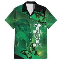 Personalised World Mental Health Awareness Month Family Matching Short Sleeve Bodycon Dress and Hawaiian Shirt Warriors Brave Strong Galaxy Vibes LT14 Dad's Shirt - Short Sleeve Green - Polynesian Pride