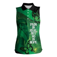 Personalised World Mental Health Awareness Month Women Sleeveless Polo Shirt Warriors Brave Strong Galaxy Vibes LT14 Female Green - Polynesian Pride