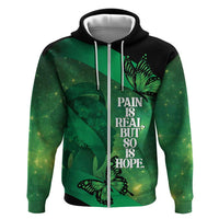 Personalised World Mental Health Awareness Month Zip Hoodie Warriors Brave Strong Galaxy Vibes LT14 Zip Hoodie Green - Polynesian Pride