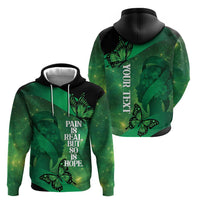 Personalised World Mental Health Awareness Month Zip Hoodie Warriors Brave Strong Galaxy Vibes LT14 - Polynesian Pride