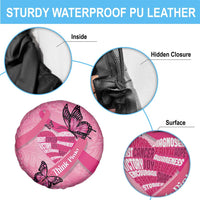 Polynesia Breast Cancer Awareness Month Spare Tire Cover Pink Ribbon Mix Butterflies