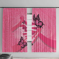 Polynesia Breast Cancer Awareness Month Window Curtain Pink Ribbon Mix Butterflies LT14 With Hooks Pink - Polynesian Pride