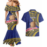 Personalised Tokelau Tokehega Day Couples Matching Mermaid Dress and Hawaiian Shirt Tokelauan Tatau Flag Color LT14 - Polynesian Pride