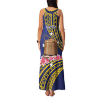 Personalised Tokelau Tokehega Day Family Matching Tank Maxi Dress and Hawaiian Shirt Tokelauan Tatau Flag Color LT14 - Polynesian Pride